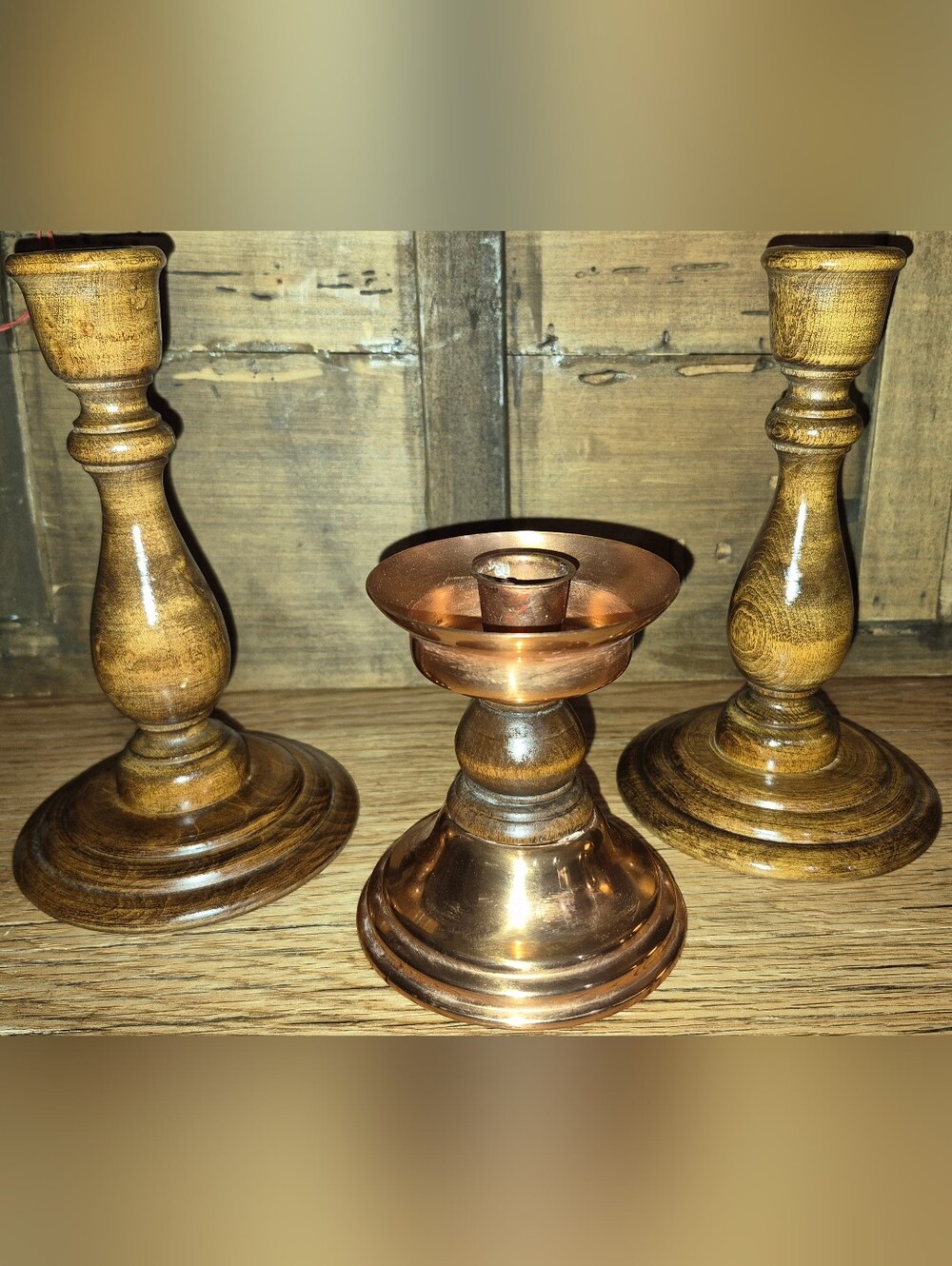 3 Vintage Candle Stick Holders